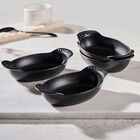 Le Creuset Cast Iron Gourmet Set of 4 Mini Oval Casserole Bakers 15cm Matte Black image number 5